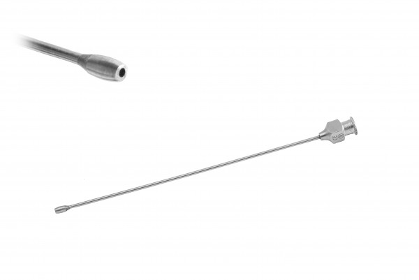 Canule boutonnée droite, olive A, AD 1,0 mm, Luer Lock